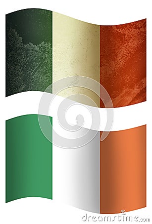 Ireland 3D country flag, two styles Stock Photo