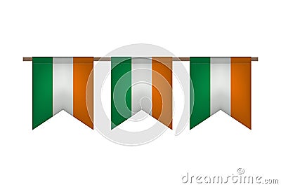 Ireland flag garland Vector Illustration