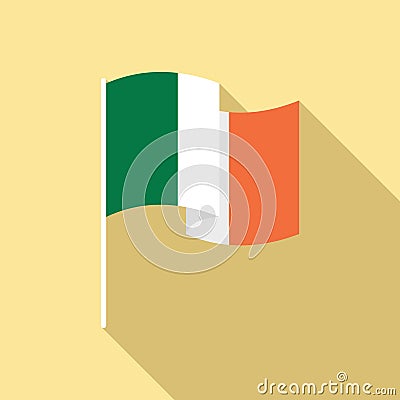 Ireland flag icon flat vector. Irish republic flag Vector Illustration