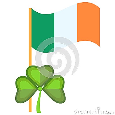 Ireland Flag patriotism sign national banner symbol vector illustration. Vector Illustration