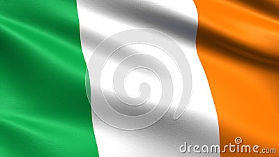 Ireland flag, with waving fabric texture Stock Photo