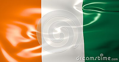 Ireland flag in the wind. 3D illustration. 4K quality Cartoon Illustration