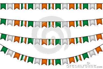 Ireland garland with flags. Vector Illustration