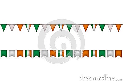 Ireland garland with flags. Vector Illustration