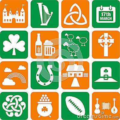 Ireland icons Vector Illustration