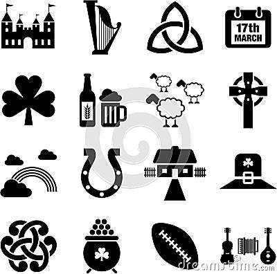 Ireland icons Vector Illustration