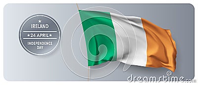 Ireland independence day vector banner, greeting card Vector Illustration