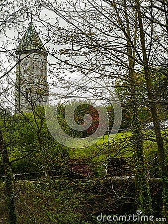Ireland. Landscape with bell tower Editorial Stock Photo