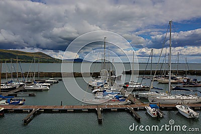 Ireland, landscape, marina, port, harbor, boat, boats, sailor boats, yacht Editorial Stock Photo