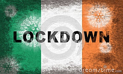 Ireland lockdown preventing ncov epidemic or outbreak - 3d Illustration Stock Photo