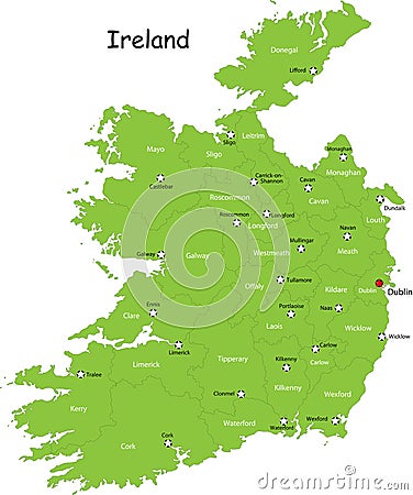 Ireland map Cartoon Illustration