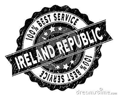 Ireland Republic Best Service Stamp with Dirty Style Vector Illustration