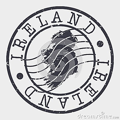 Ireland Stamp Postal. Map Silhouette Seal. Passport Round Design. Vector Icon. Design Retro Travel. Vector Illustration