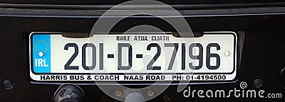 Ireland, vehicle registration plates Editorial Stock Photo