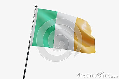 Ireland - waving fabric flag Cartoon Illustration