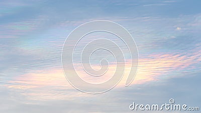 Iridescence clouds natural phenomenon In the sky before sunset Stock Photo