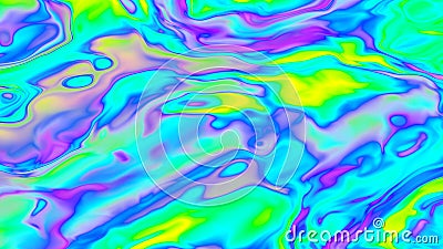 Iridescent background. Crazy wavy texture. Fluid neon waves. Trippy liquid rainbow effect. Acid marbling holographic mixture Stock Photo