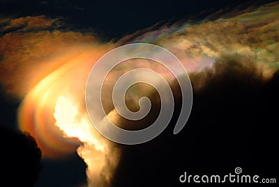 Iridescent cloud Stock Photo