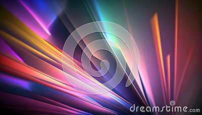 Iridescent holographic lightrays textural Background.Geometric cells with iridescent highlights Light Leaks, Generative AI Stock Photo