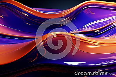 Iridescent liquid three-dimensional texture,vibrating color effect,high contrast psychedelic shapes Stock Photo