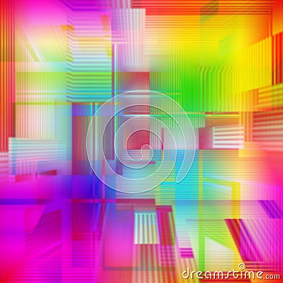 Iridescent saturated gradient mosaic neon blurred background. Cold shades. Stock Photo