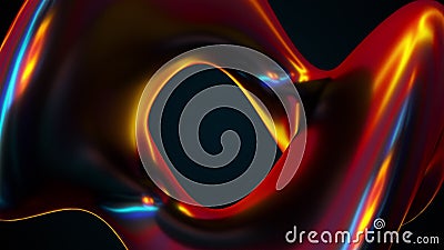 Iridescent shape, computer generated. 3d render amorphous background Stock Photo