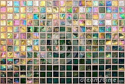 Iridescent Tile Wall Stock Photo