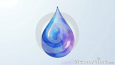 iridescent watercolor drop close-up abstract - generated using ai Stock Photo