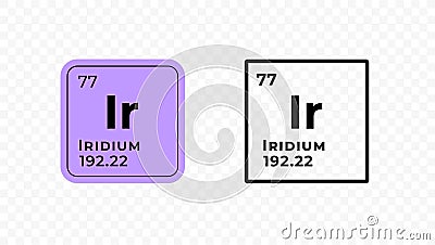 Iridium, chemical element of the periodic table vector Vector Illustration