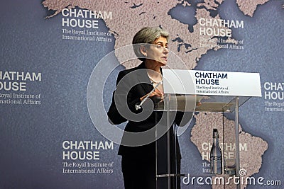 Irina Bokova, director general of the UNâ€™s culture organisation UNESCO Editorial Stock Photo