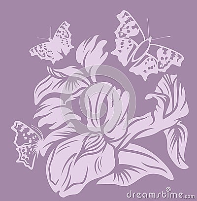 Iris floral design Vector Illustration