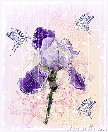 iris flower Vector Illustration