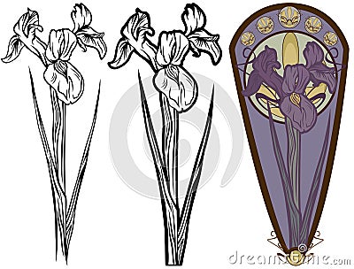 Iris flower Vector Illustration