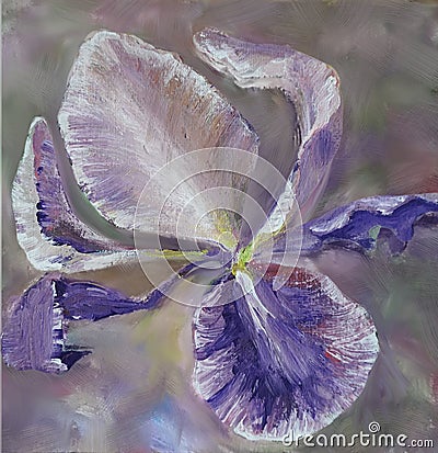 iris flower symbol of summer, spring, icon, bloomin Cartoon Illustration