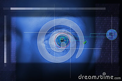 Iris scan security Stock Photo