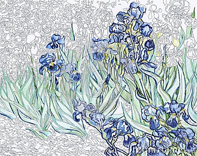 Irises 1889 by Vincent van Gogh Editorial Stock Photo