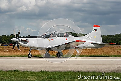 Irish Air Corps Pilatus PC-9 trainer aircraft at Volkel Air Base. The Netherlands - June 20, 2009 Editorial Stock Photo