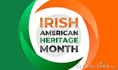 Irish-American Heritage Month vector illustration, colors of the Irish flag. Abstract trend design for banner, poster, card and Vector Illustration