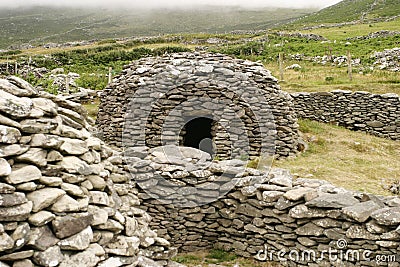 Irish Beehive Stone House Stock Photo