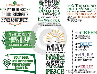 Irish Blessings and Proverbs Vector Illustration