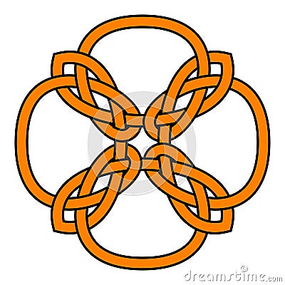 Irish celtic shamrock knot. Symbol of Ireland. Traditional medieval frame pattern illustration. Scandinavian or Celtic ornament. Vector Illustration