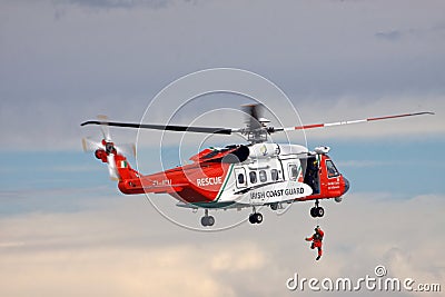 Irish Coast Guard helicopter, Bray, Ireland Editorial Stock Photo