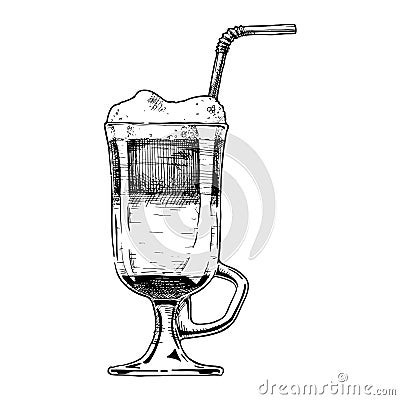 Illustration of Irish coffee Vector Illustration