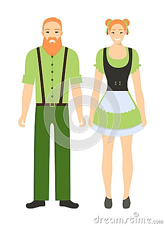 irish couple. Vector Illustration