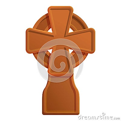 Irish cross icon, cartoon style Vector Illustration