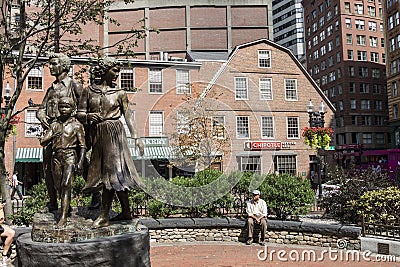 Irish Famine Memorial Boston Massachusetts Editorial Stock Photo