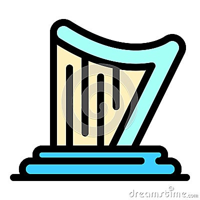 Irish harp icon color outline vector Vector Illustration