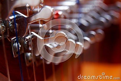 Irish harp music instrument closeup. Blur background. Stock Photo