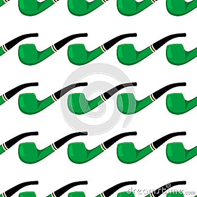 Irish holiday St Patrick day, seamless smoking pipes Stock Photo