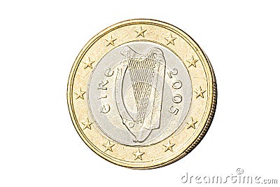 Irish one euro coin Stock Photo